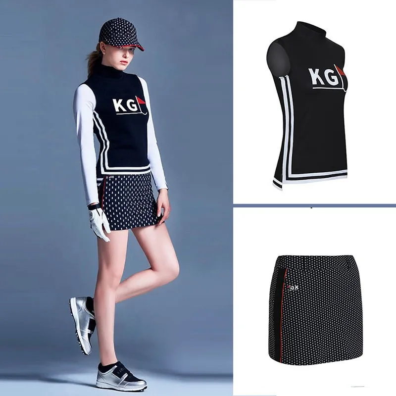 

Корейская версия спортивная Женская эластичная быстросохнущая футболка с коротким рукавом трапециевидная эластичная юбка костюм для гольфа и тенниса