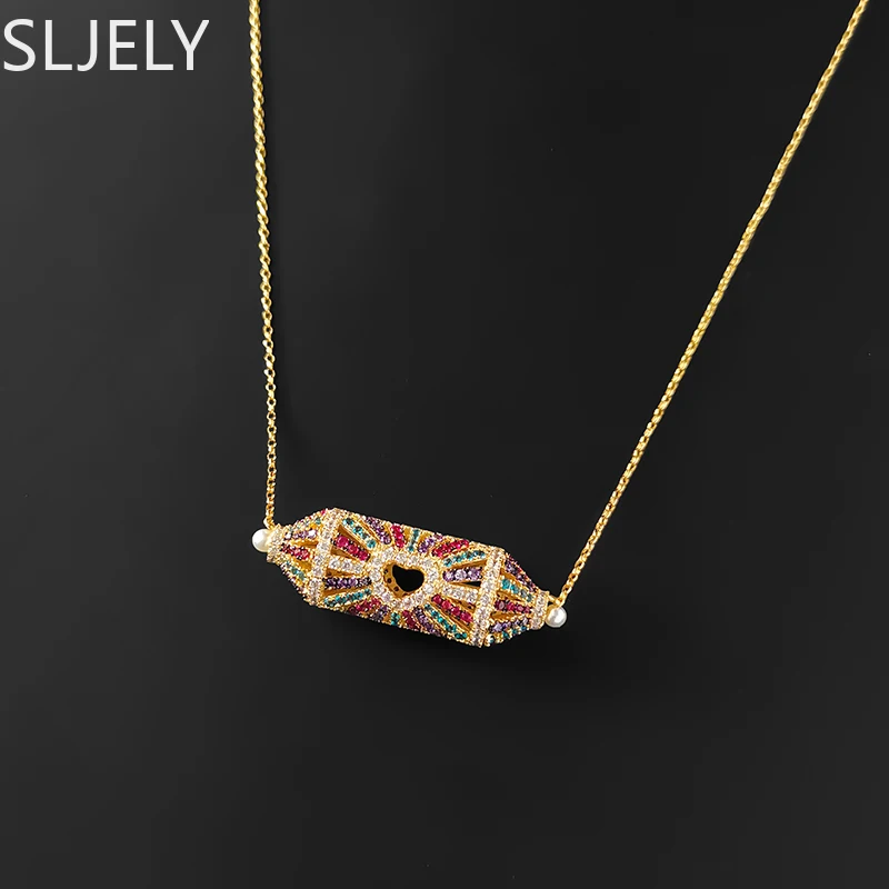 Женская разноцветная Подвеска из серебра 925 пробы с геометрическим рисунком |