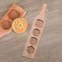 40hot cookie mold ergonomic handgrip labor saving delicate flower patterns wooden chinese style mooncake mold kitchen supplies