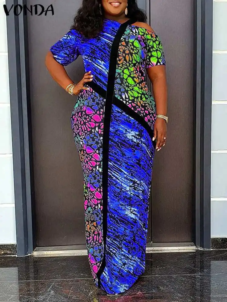 Женское платье с открытыми плечами VONDA летний сарафан богемным принтом