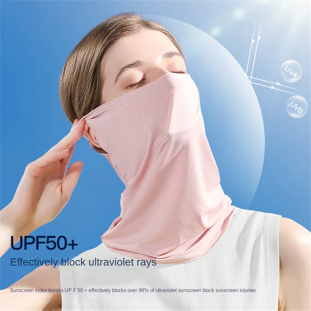 

Unisex UV Sun Protection Mask Breathable Ice Silk Sports Bandana Soft Adjustable Anti Ultraviolet for Summer Outdoor Activities