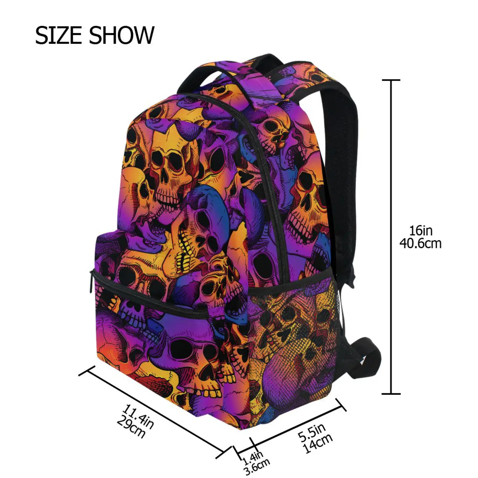 Large Schoolbag Student School Backpack Skull Printed Waterproof Bagpack Primary School Book Bags For teenage Girls kids mochila