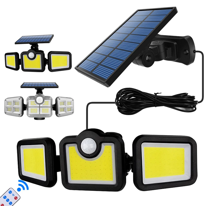 

Solar Lights Adjustable Heads Solar Lamp IP65 Waterproof Solar Motion Sensor Light Wide Angle Illumination for Garage Garden