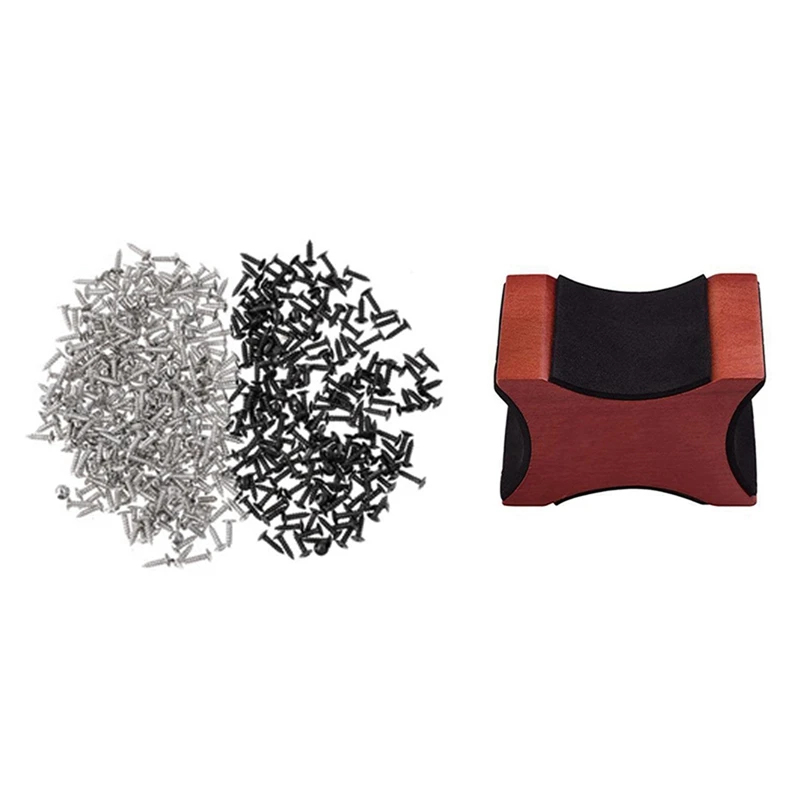 

200 Piece Bass And Guitar Pickguard Mounting Screws Scratch Plate & 1X Guitar Neck Rest, Guitar Support Pillow