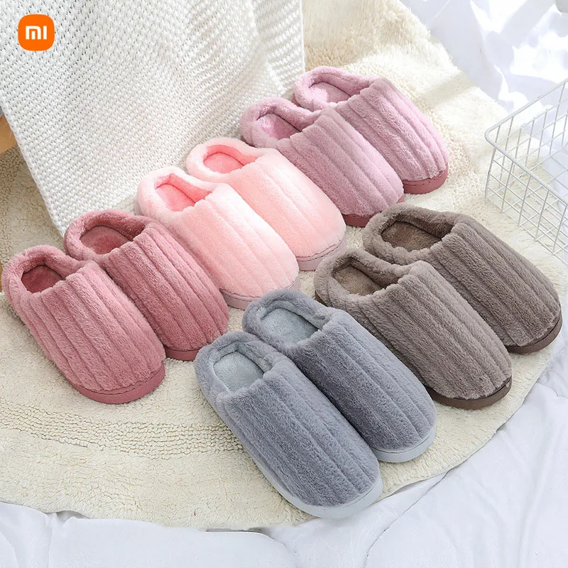 

Xiaomi Autumn and Winter Indoor Women's Slippers Home Plush Soft Cotton Slippers Non-slip Floor Shoes Home Bedroom SlippersWomen
