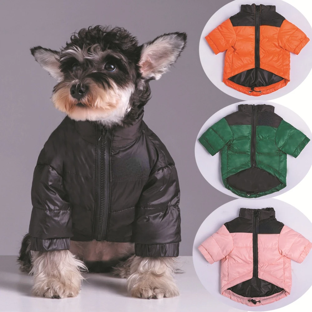 

Fashion Designer Dog Face Pet Clothes Autumn Winter Warm Goose Feather Down Dog Jacket Small and Medium Dog Yorkshire Clothing
