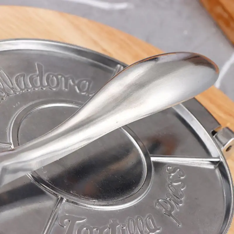 

Серебристый алюминиевый пресс для теста, складная Tortilla Maker, сверхмощный инструмент для ресторана, кондитерские изделия для домашнего пирог...