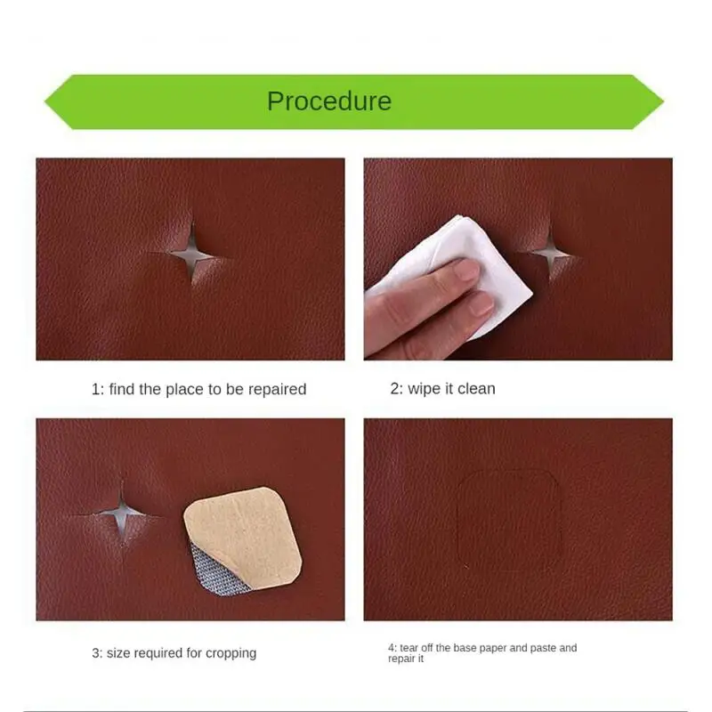 Самоклеящаяся полиуретановая нашивка с текстурой личи искусственная