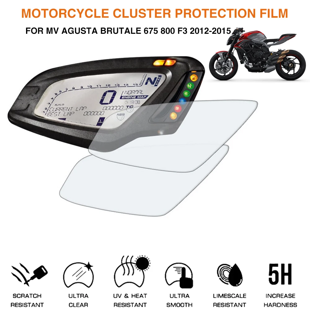 For MV Agusta Brutale 675 Brutale 800 F3 2012-2015 2014 Motorcycle Accessories Cluster Scratch Protection Film Screen Protector