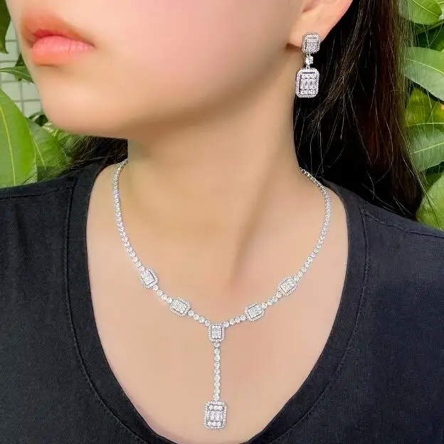 Европейский и американский Свадебный комплект ювелирных изделий блестящее