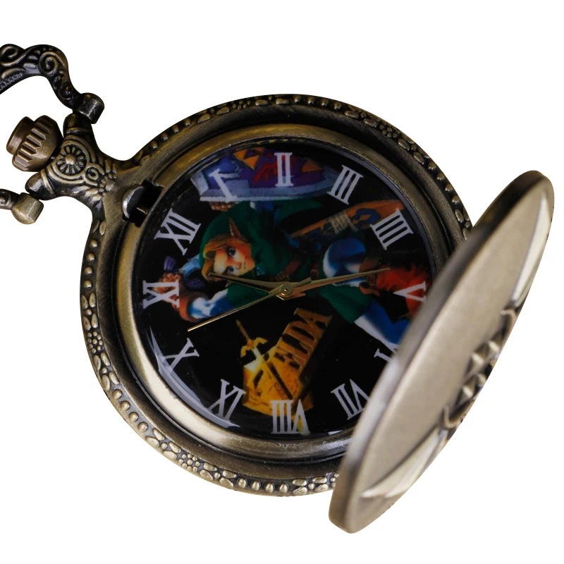 20pc Bronze Antique Pendant Pocket Fob Watches Vintage Hollow Quartz Pocket Watches for Mens Womens retroid pocket 3