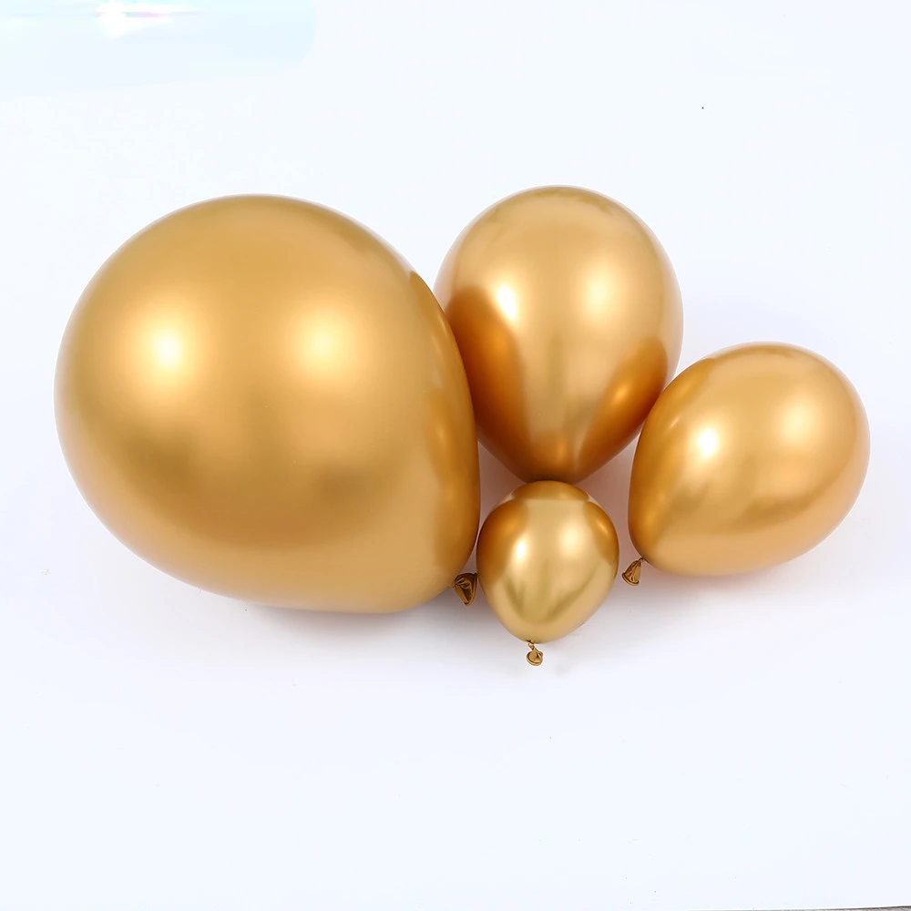 

18inch 12inch 10inch 5inch Metallic Chrome Balloons Latex Wedding Birthday Party Decoration Gold Silver Baloons Ball Supplies