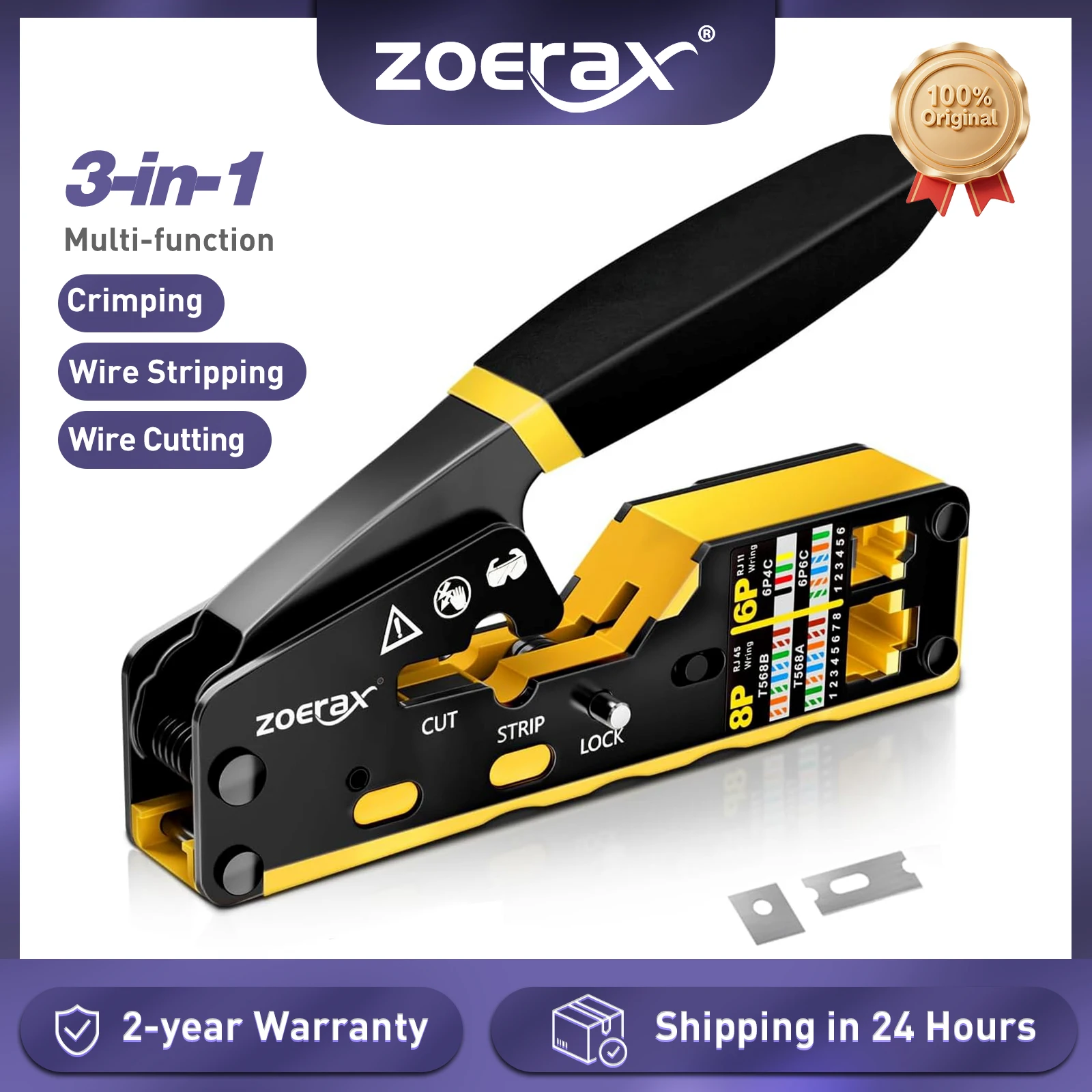 Инструмент для обжима RJ45 CAT6 ZoeRax - надежный и удобный — фото товара