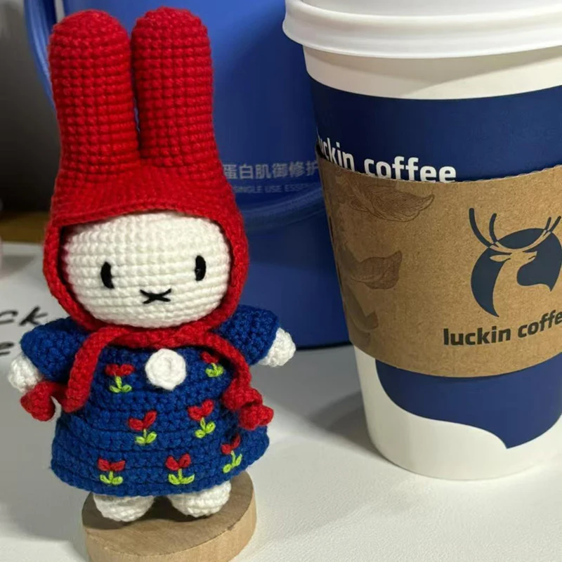 Новый кавайный кролик Miffy аниме шерстяной крючок ручной работы кукла плетение