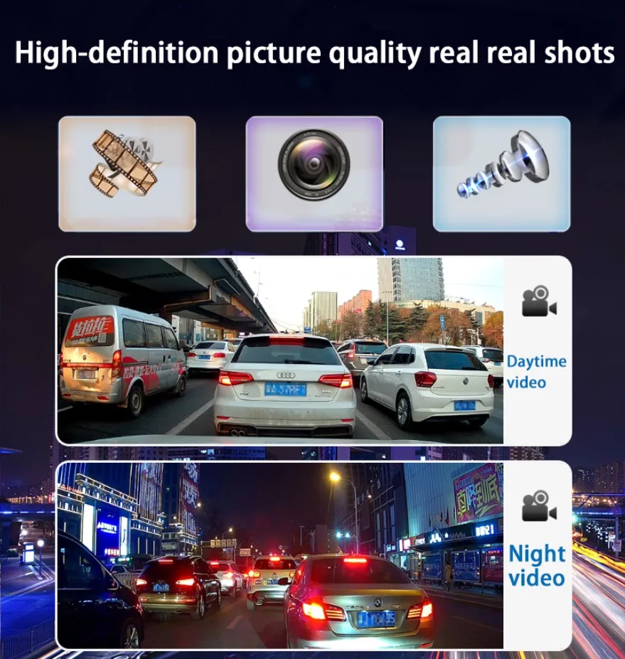 

Car DVR Dash Camera Rear View Video Recorder 1.58 Dual Lens HD Camera 170 Wide Angle Dash Cam G-sensor Night Vision