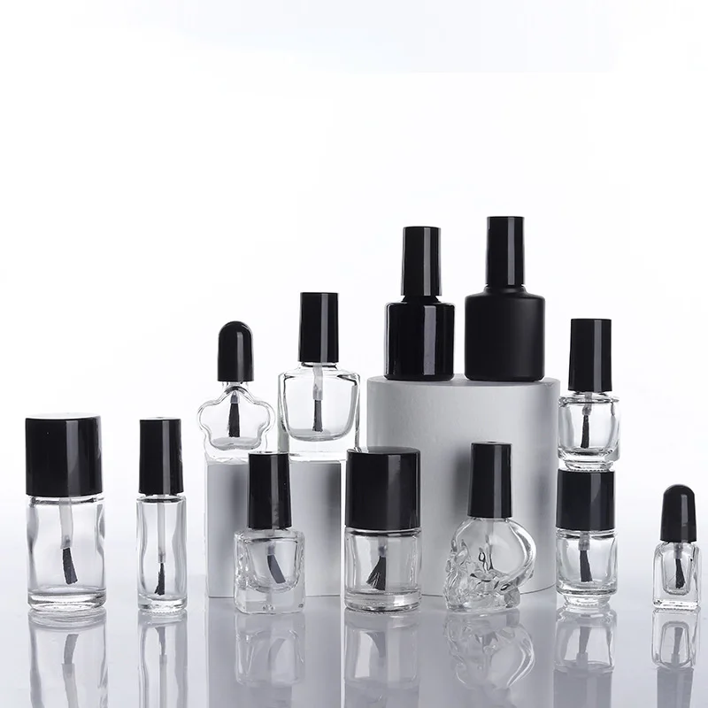 1pc 2ml5ml10ml15ml Sub-packed Nail Polish Bottle Nail Gel Empty Bottle with Brush Glass Empty Blending Bottle Touch-up Container