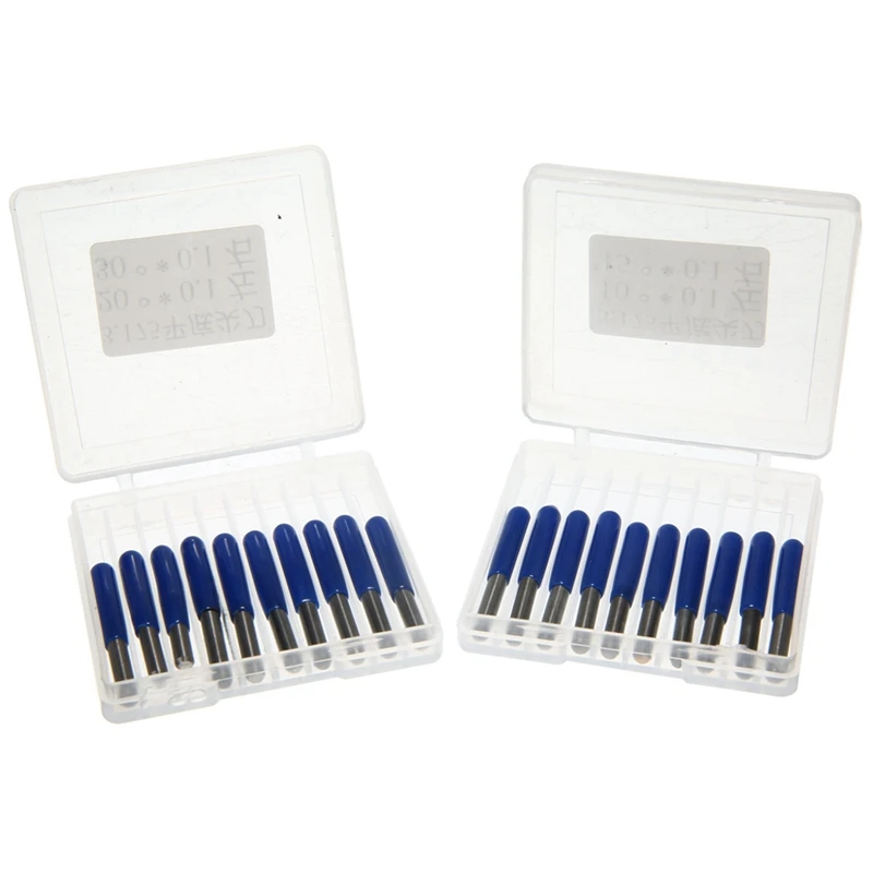 

HOT-40Pcs Carbide PCB Engraving Bits 3.175Mm CNC Router Bit 10/15/20/30 Degree Milling Cutter Tools