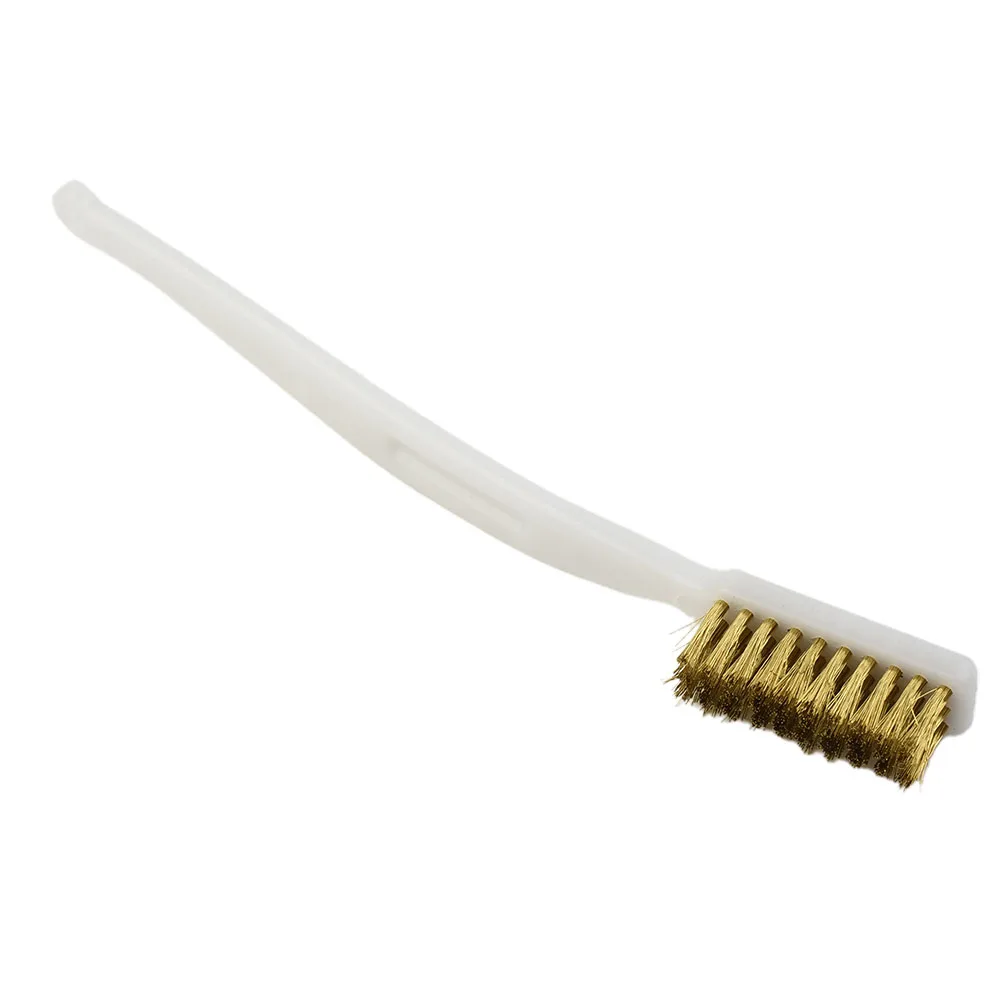 

5PCS Brass Wire Brushes With Plastic Handle Polishing Cleaning Hand Tools For Industrial Devices Welding Slag Rust