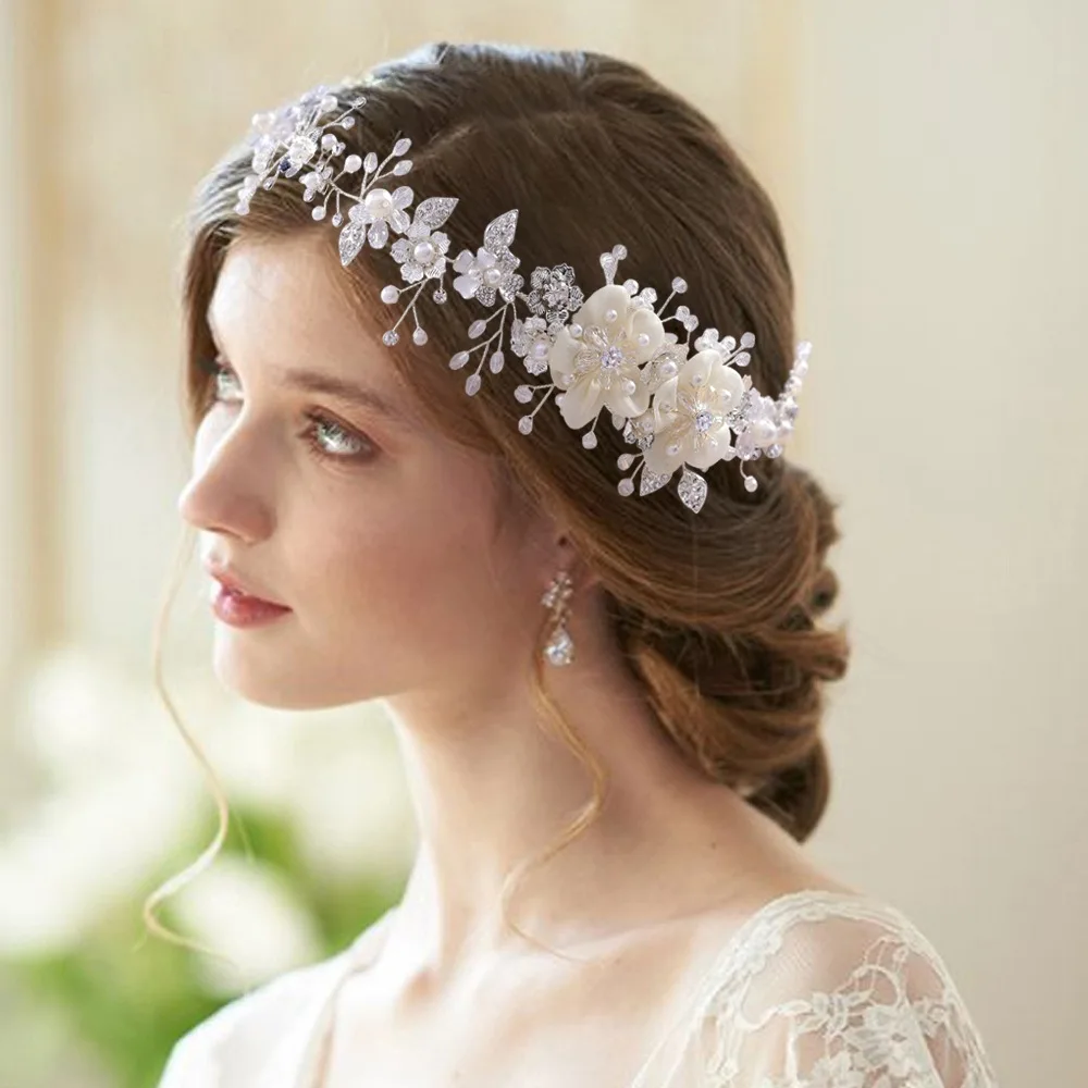 Fashion Hairband Woman Banquet Headpiece Crystal Leaf Wedding Hair Jewelry Bridal Hair Vines Wedding Tiara