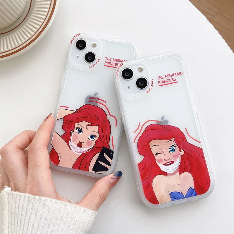 

Disney Ariel The Mermaid Phone Case for iPhone 11 12 13 mini pro XS MAX 8 7 Plus X XR Cover