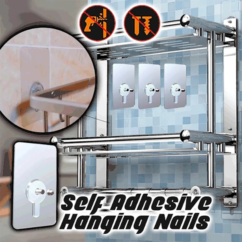 

10/20pc Punch-Free Non-Marking Screw Sticker Wall Picture Hook Invisible Traceless Hardwall Drywall Picture Hanging Kit for Home