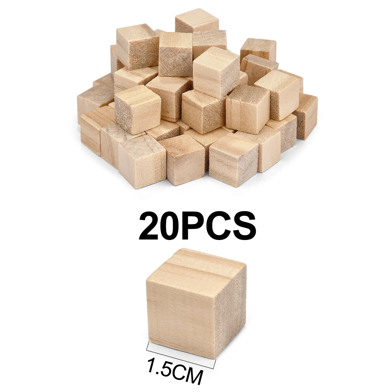 Необработанные деревянные кубические блоки для поделок своими руками.