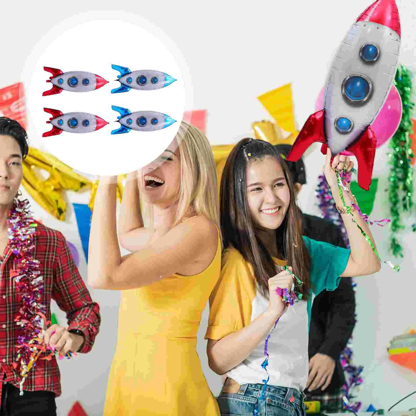 

4pcs Balloons Decorative Fire Arrow Aluminum Film Balloons Accessories Decors for Parties