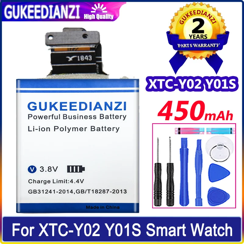 

450mAh Large Capacity Replacement Battery For XTC-Y02 Y01S Smart Watch Digital High Quality Battery Li-polym Bateria