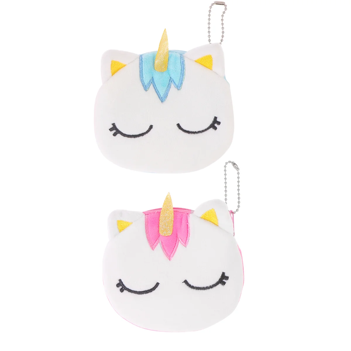 

2PCS Plush Change Holder Pouch Wallet Pocket Girls Cartoon Key Change Handbag for Stident