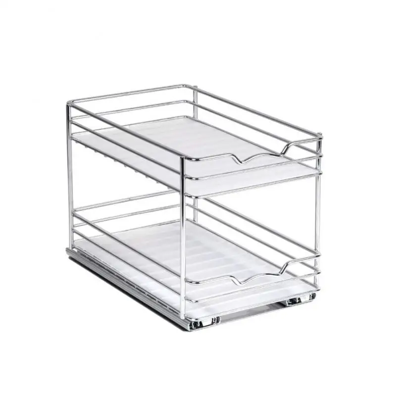 

Multifunctional Kitchen Shelf Organizer Double-layer Vertical Metal Spice Rack Bathroom Rack Removable Storage Storage Rack