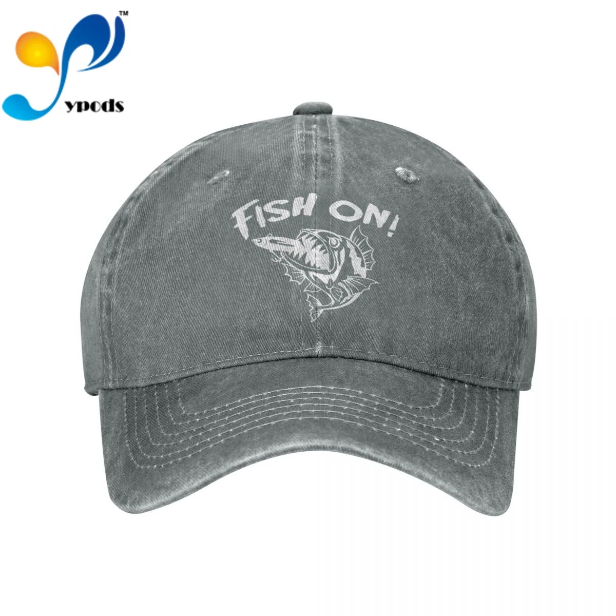 

Fishing Fish On Angry Bass Looking Left Denim Baseball cap Snapback Hats Autumn Summer Hat for Men Women Caps Casquette hats