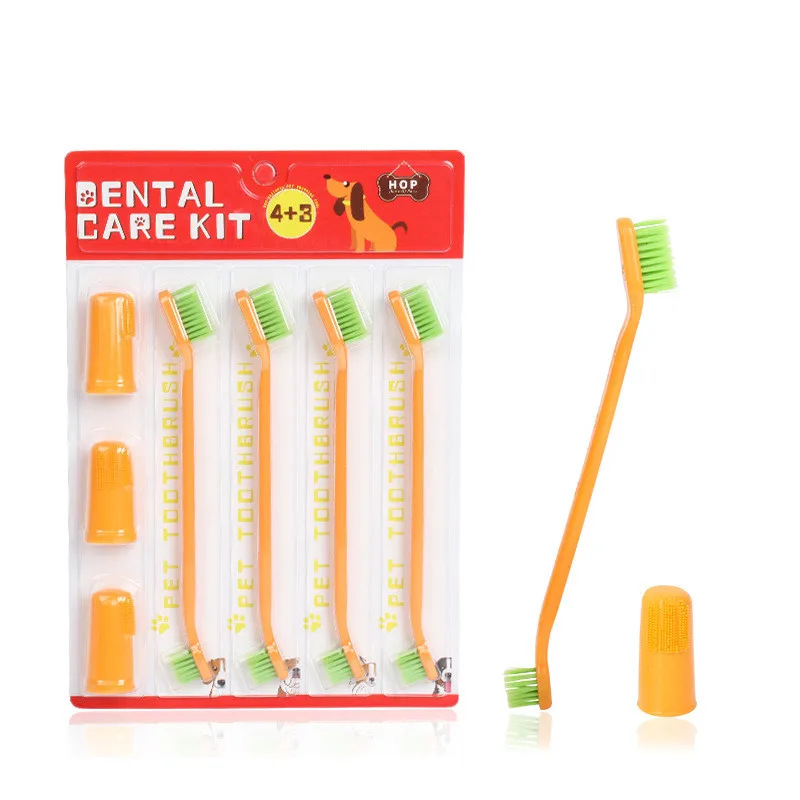 

Pet Toothbrush Kit with Soft Dog Finger Toothbrush Pet Multi-angle Cleaning Tooth Dog Cat Dental Care ToothBrushes Set for Pets