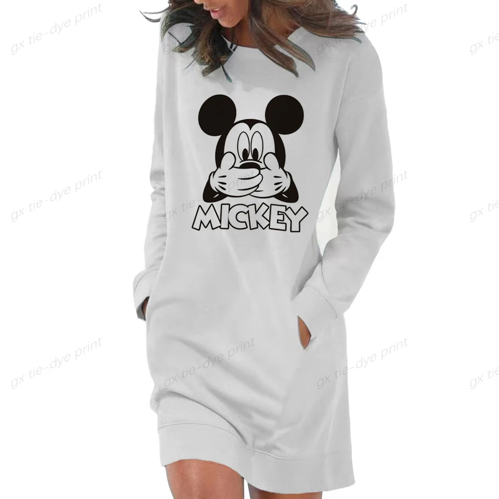 

Женская Осенняя толстовка с капюшоном и принтом Минни и Микки-Маус