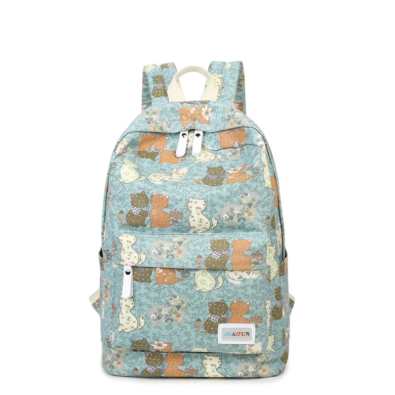 

Hot Sale Colorful Cute Cat School Bag Lovely Girl Zipper High-capacity Multifunctional Backpack