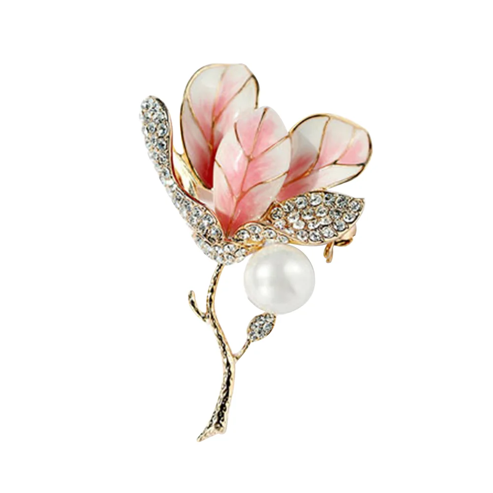 

Flower Breastpin Rhinestone Breastpin Boutonniere Pin Colour Enamels Brooch Rhinestone Brooch Metal Tulip Brooch