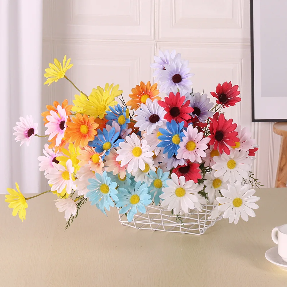 

1pcs Artificial Flower Fake Daisy Flowers DIY Home Garden Supplies Real Touch Bouquet For Wedding Decoration Spring Party