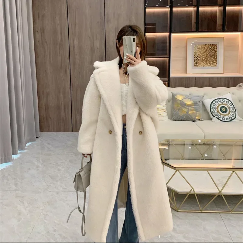 Фото Max Teddy Coat 62% Альпака 26% шерсть 12% шелковое пальто зимнее утепленное женское пальто №1