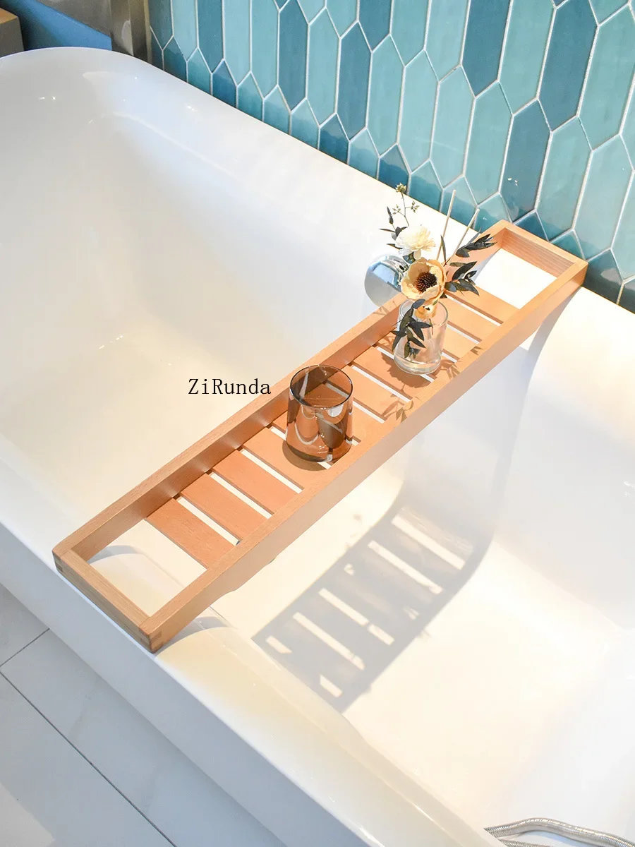 Стеллаж для ванны из цельного дерева ванной комнаты в отеле хранения телефона