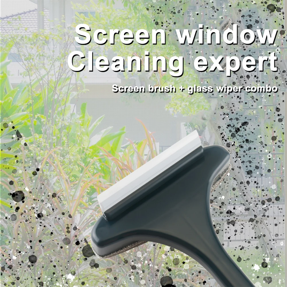 

New Mesh Screen Brush Detachable Double Side Window Net Cleaner Scraper Cleaning Brush with Long Handle Glass Cleaning Tool