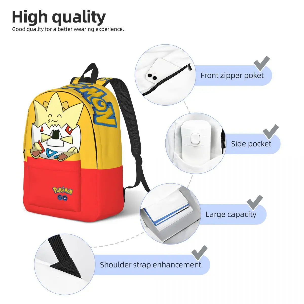 Подарочный стикер с покемоном голодный тогенири Сумка несколькими отделениями