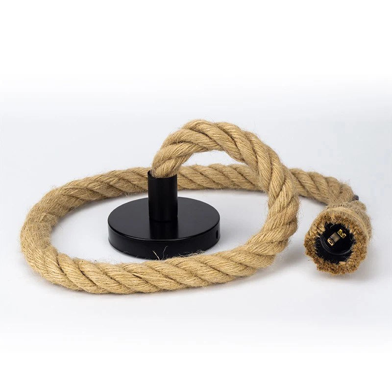

E27 Vintage Retro Hemp Rope Lamp Bases Home Decor Chandeliers LED Light Base AC85V-265V Lamp Holder for Ceiling Home Decoration