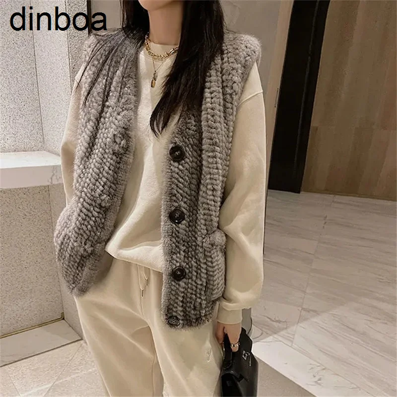 

Women Imitation Mink Vest for Women Jacket Korean Fashion Button Short Gilet Autumn Winter Casual Sleeveless Waistcoat Abrigos