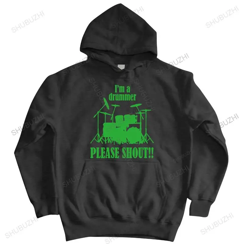 

autumn winter sweatshirts fashion cotton hoody black Im A Drummer Please Shout bigger size mens funny loose casual hoodies