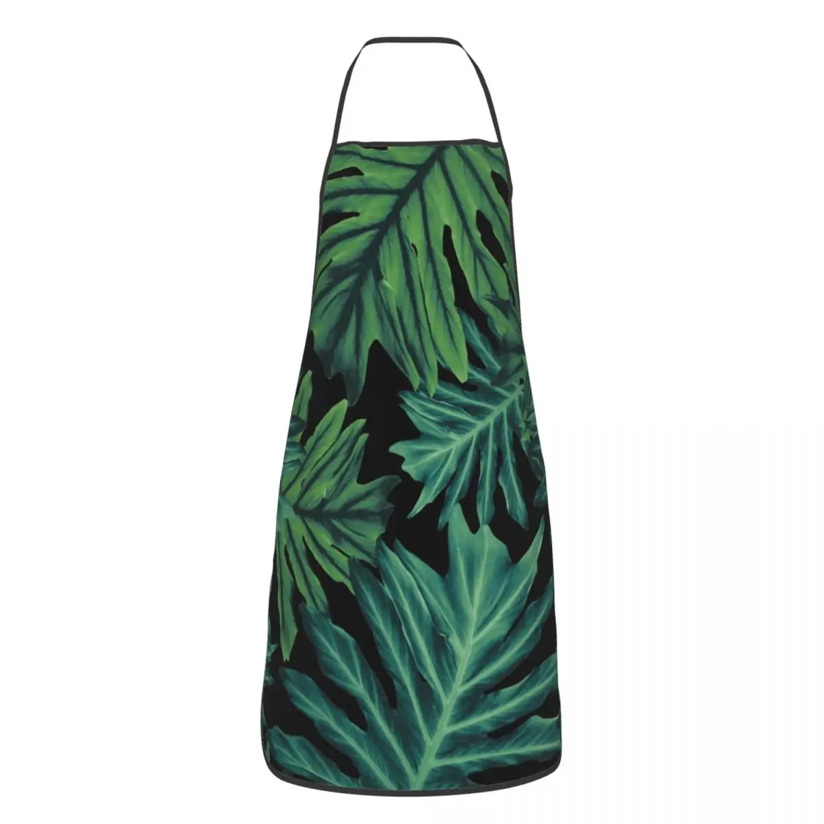 

Tropical Jungle Night Leaves Apron Household Cleaning Gardening Green Plant Aprons Garden Printed Pinafore Adult