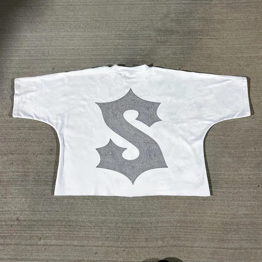 2024 уличная одежда для мужчин и женщин Ретро футболка оверсайз с принтом Креста в