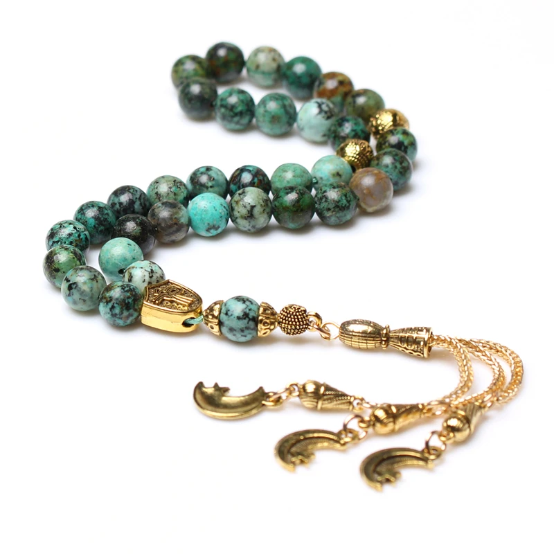 

Africa turquoise natural stone tasbeeh muslim prayer beads misbaha
