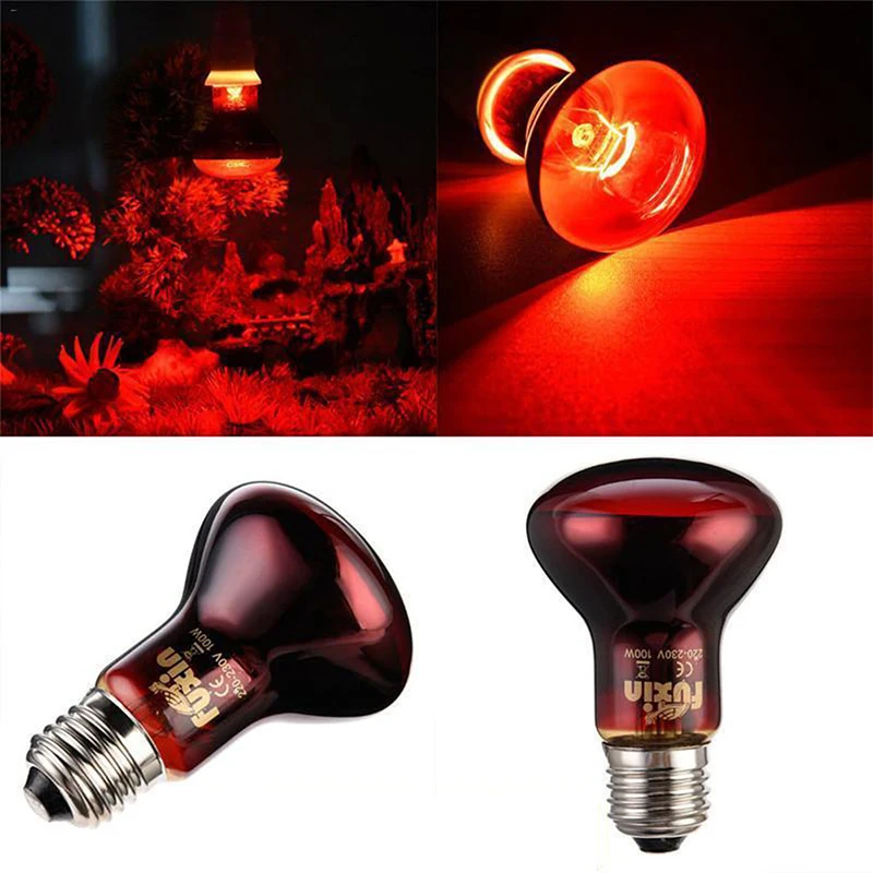 

1Pc E27 LED Red Reptile Night Light UVA Infrared Heat Lamp Bulb for Snake Lizard Reptile 220-240V 60W 75W 100W for Amphibian