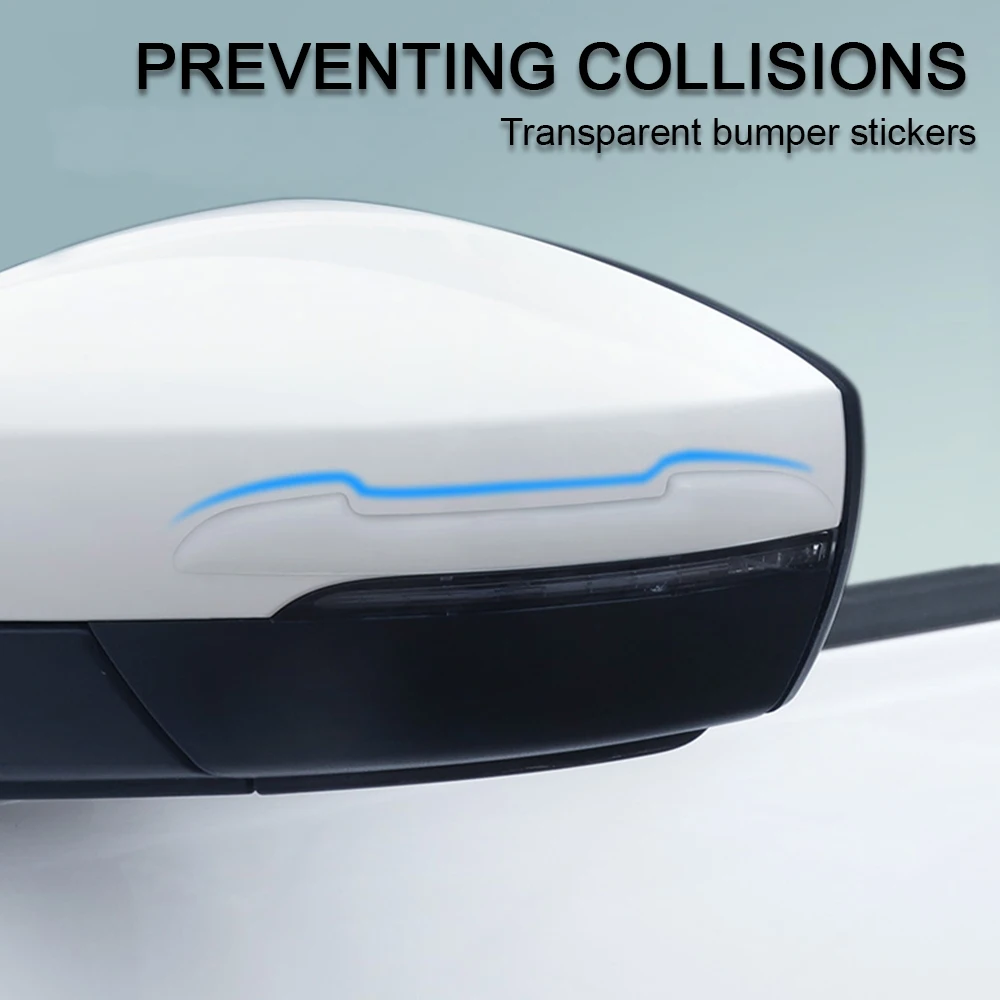 

4/8pc Car Door Transparent Anti-collision Protector Bar Stickers Rear View Mirror Cover Protection Strip Decoration Accessories