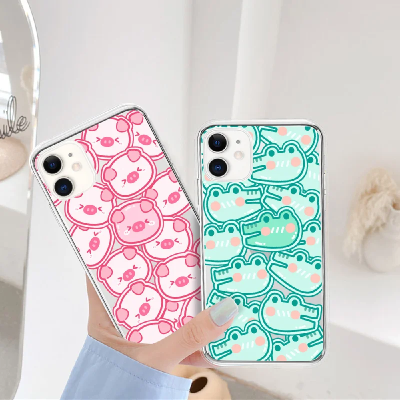 Чехол для телефона с милым мультяшным портретом iPhone 11 12 13 Pro Max X XS XR 7 8 Plus SE2020 мягкий