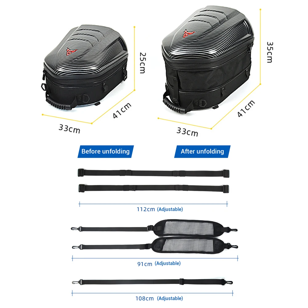 Мотоциклетная сумка большой емкости 47L водонепроницаемая Светоотражающая для